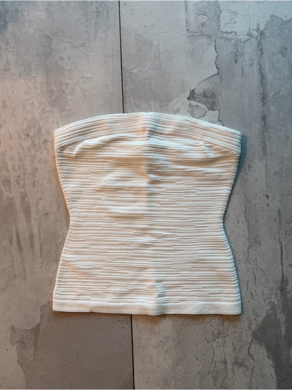 COS White Strapless Ribbed Tube Top